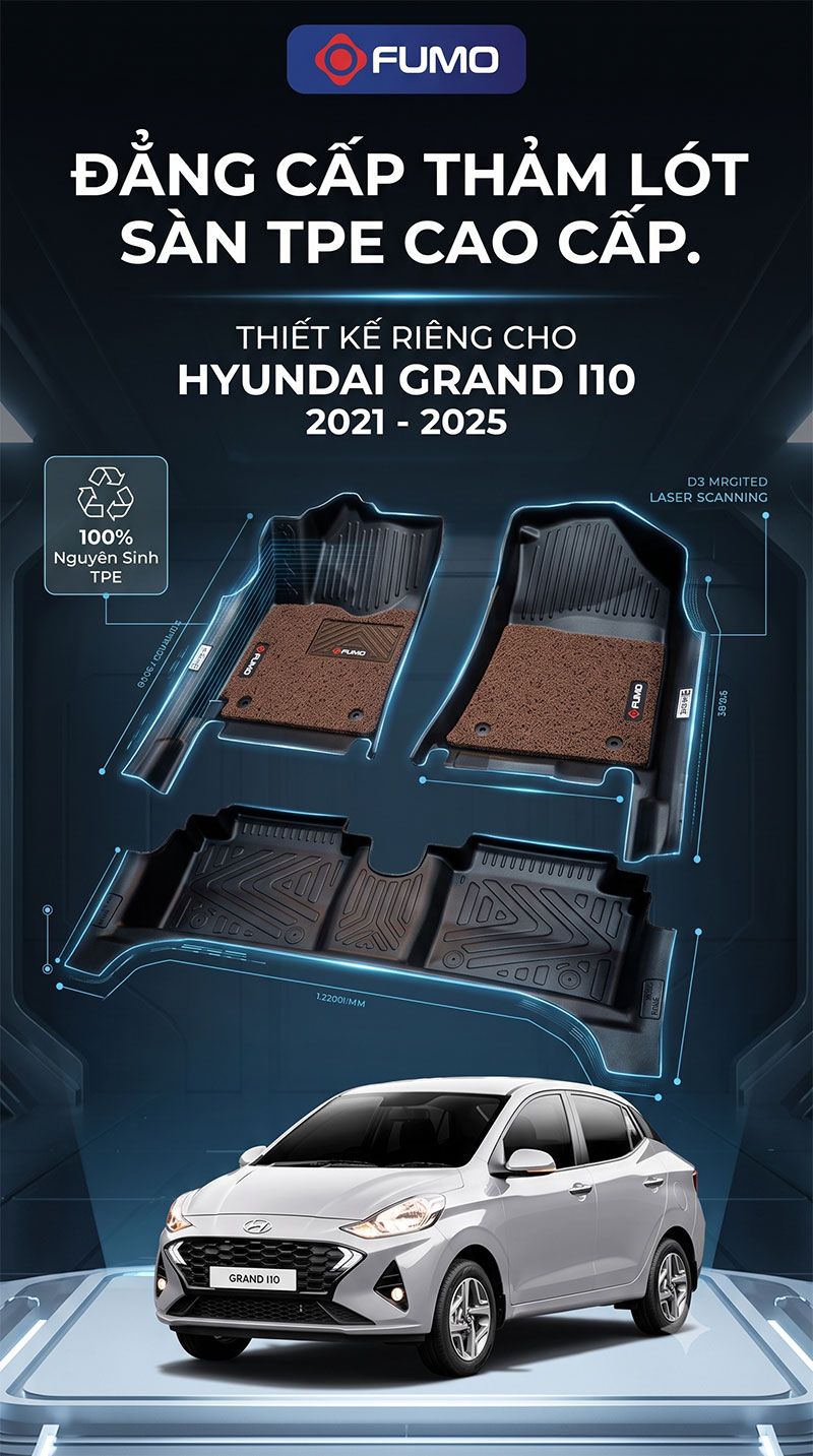 Thảm lót sàn tpe Huyndai Grand I10
