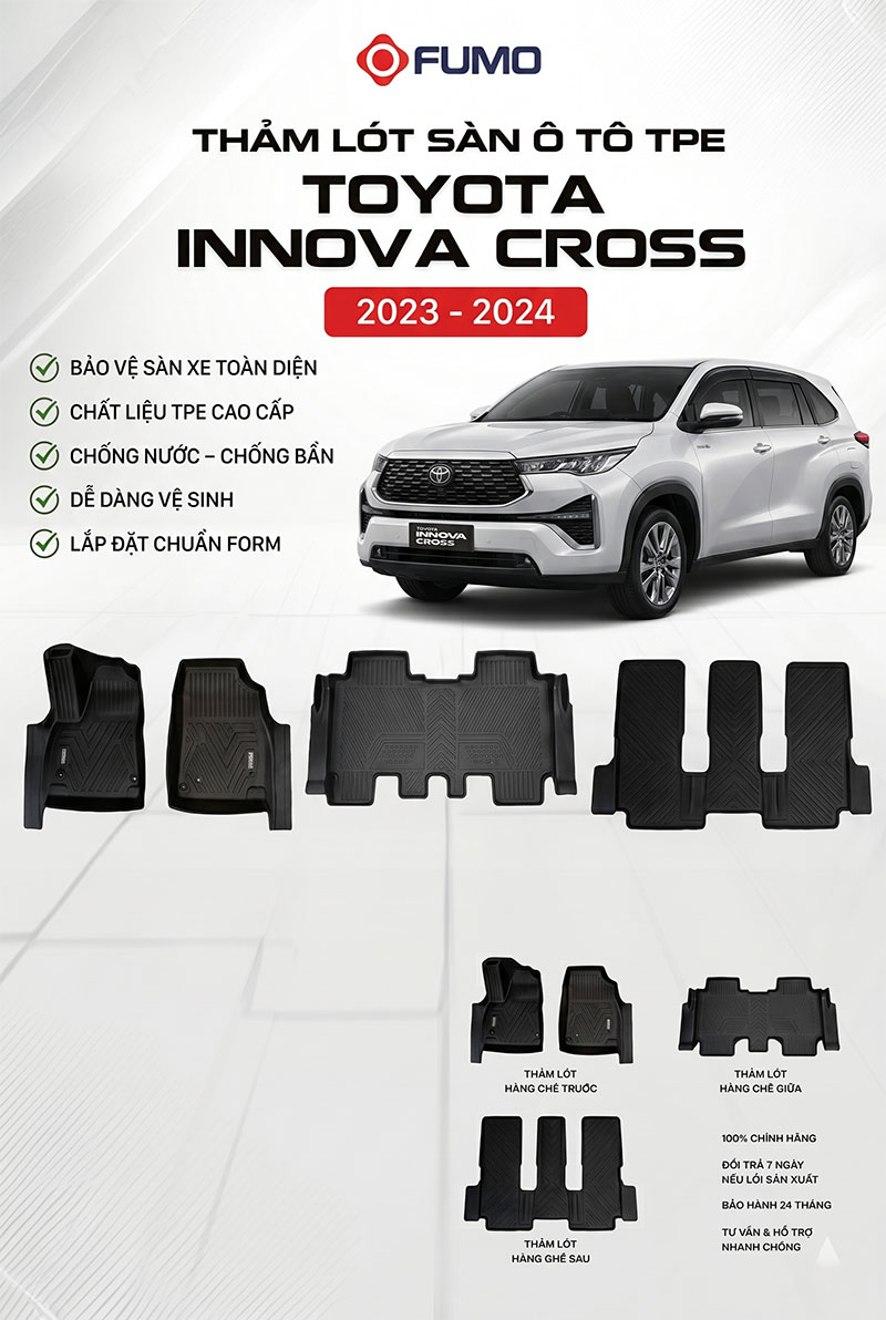 Thảm sàn ô tô Tpe Toytota Innova Cross