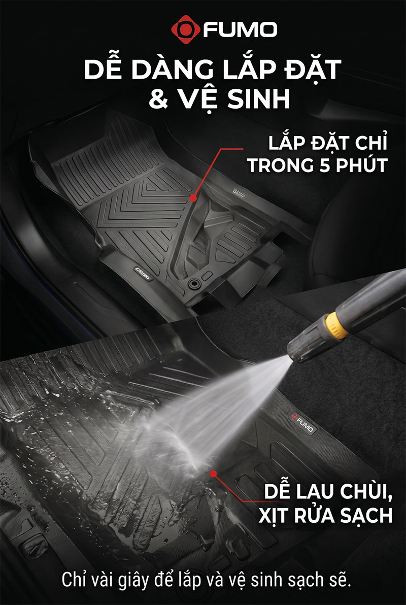 Thảm TPE Mitsubitshi Triton dễ dàng lắp đặt