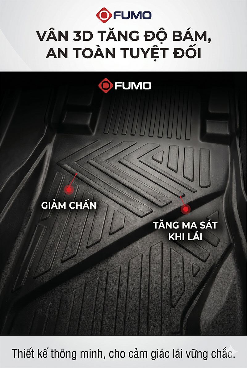 Thảm TPE Mitsubitshi Triton vân 3d tăng độ bám
