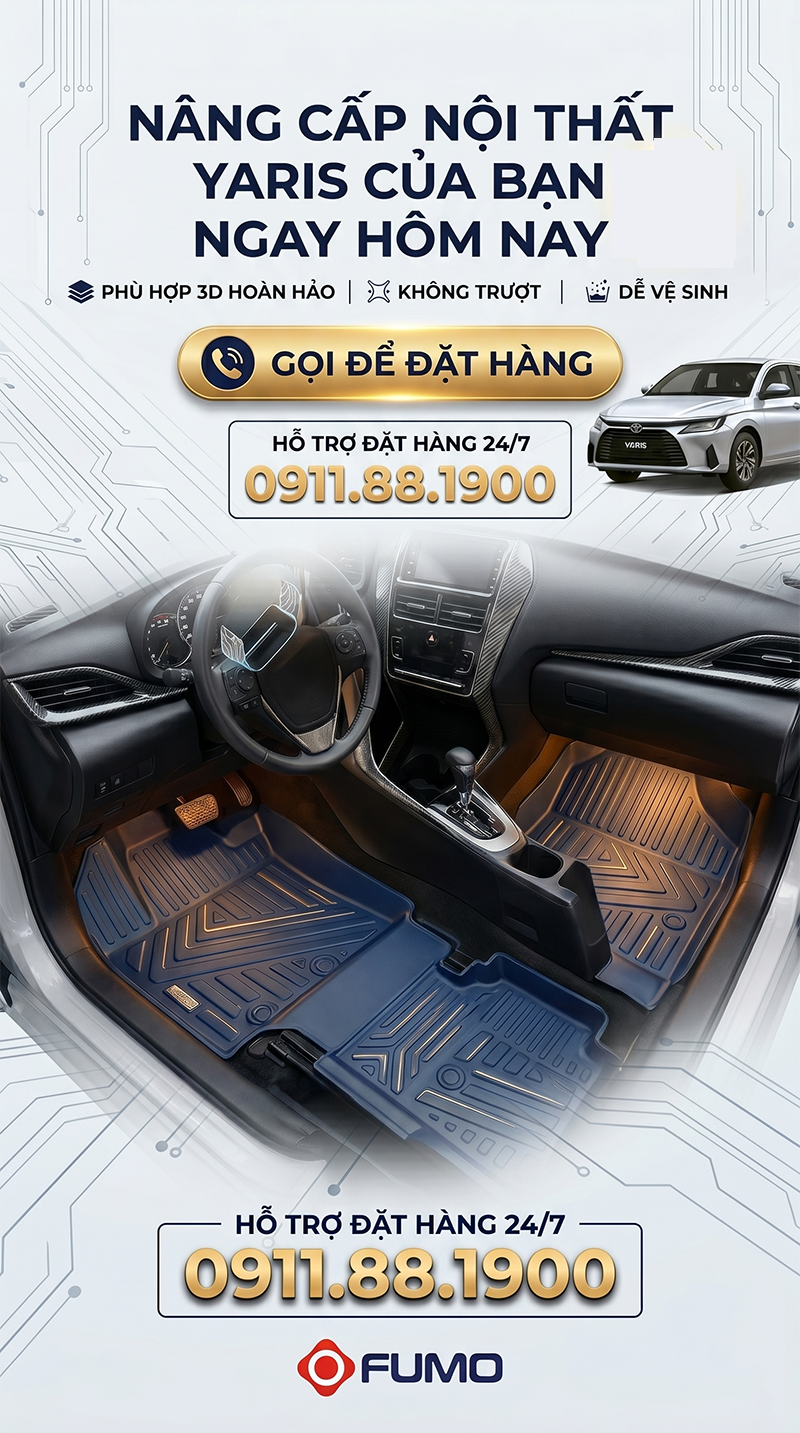 Thảm TPE Toyota Yaris gọi để đặt hàng
