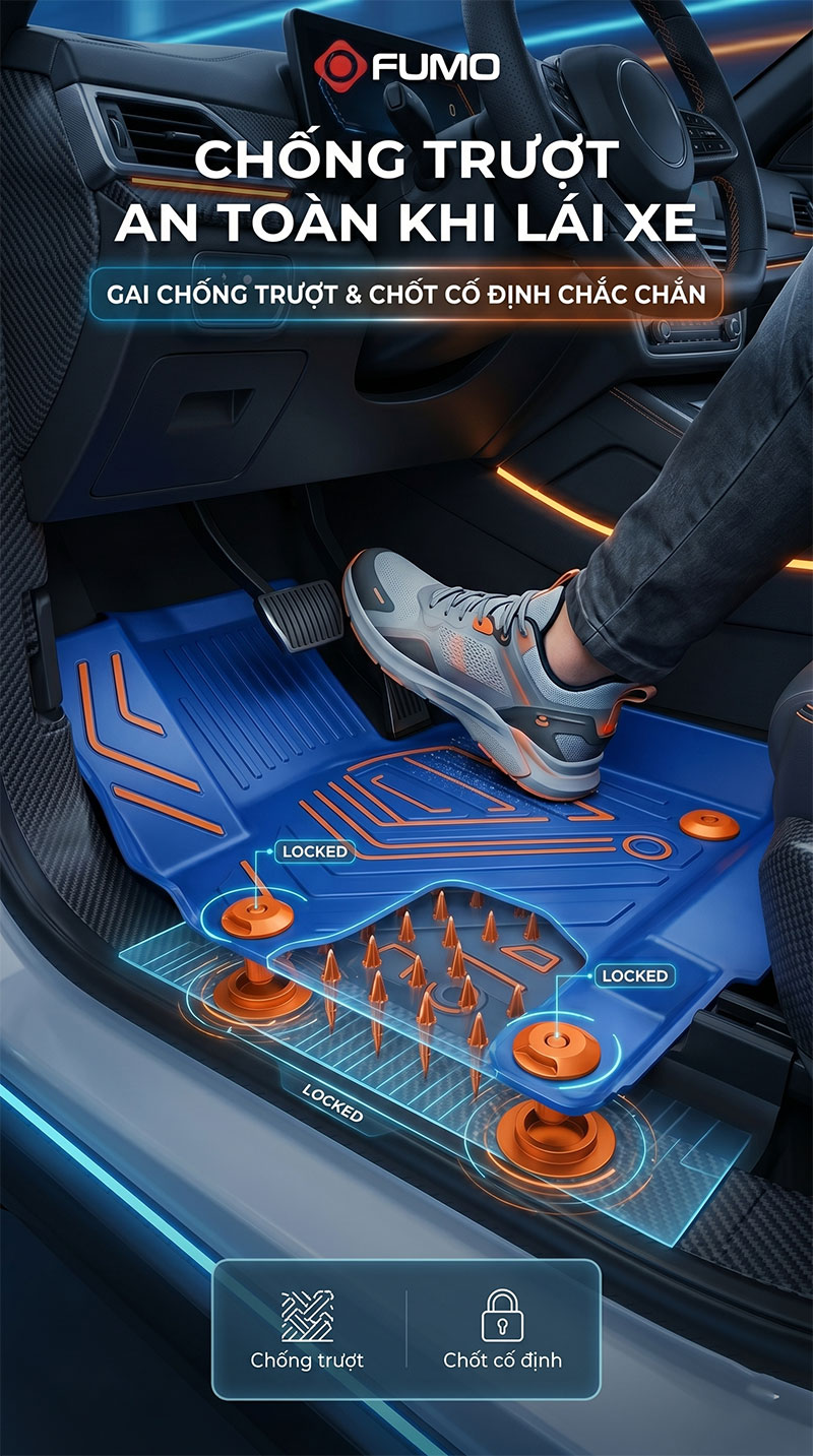Thảm TPE Vinfast VF5 chống trượt khi lái xe