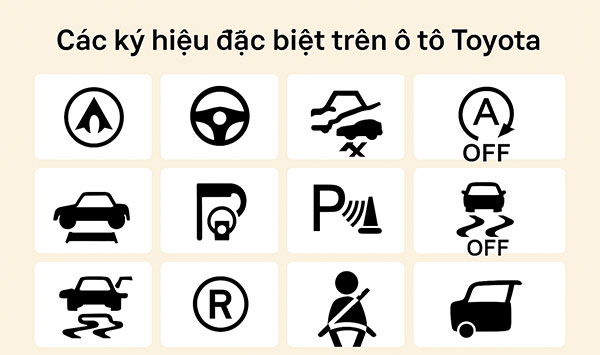 các ký hiệu đặc biệt trên ô tô Toyota
