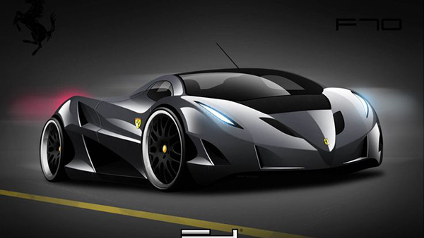 Ảnh xe Ferrari được phối nền đen sang trọng