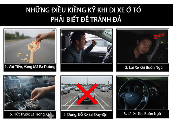 Những điều kiêng kỵ khi đi xe ô tô