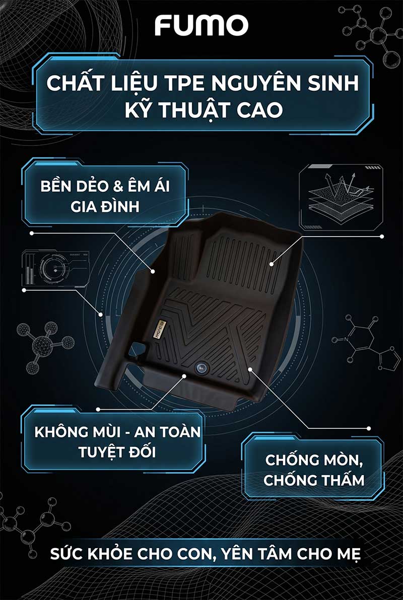 Thảm lót sàn TPE Huyndai Stargazer tpe nguyên sinh