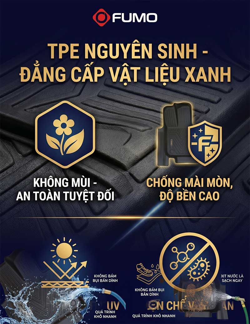 Thảm sàn ô tô tpe vinfast vf8 tpe nguyên sinh