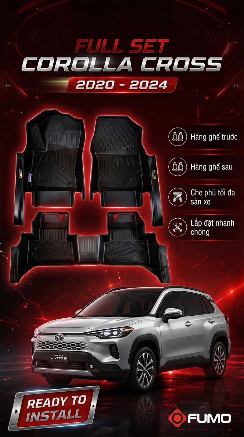 Thảm TPE Toyota Corolla Cross full set