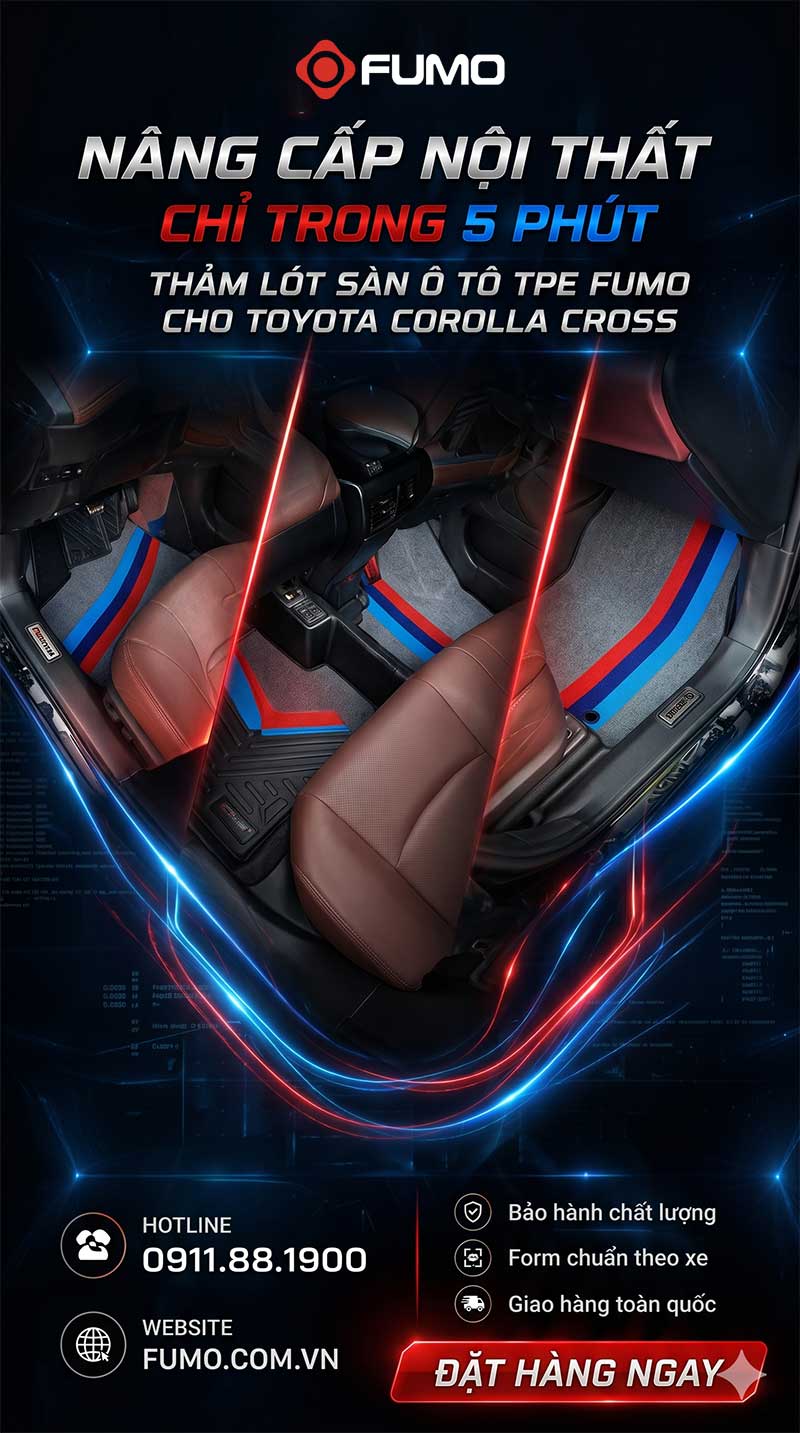 Thảm TPE Toyota Corolla Cross nâng cấp nội thất