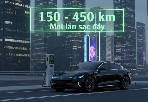 xe ô tô điện chạy được bao nhiêu km mỗi lần sạc