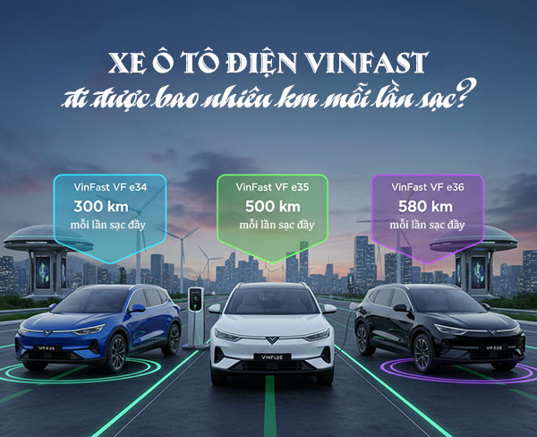xe ô tô điện Vinfast đi được bao nhiêu km mỗi lần sạc
