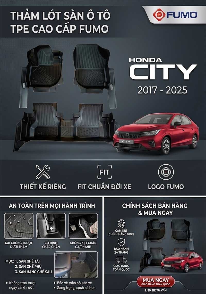 Thảm sàn TPE Honda City