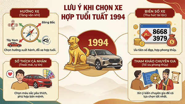 lưu ý khi chọn xe tuổi tuất 1994