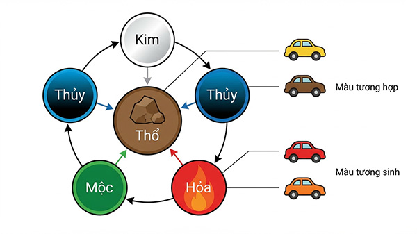 mệnh thổ hợp màu xe gì theo phong thuỷ