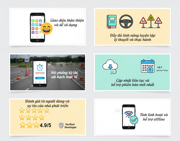 tiêu chí chọn phần mềm tập lái xe ô tô trên điện thoại