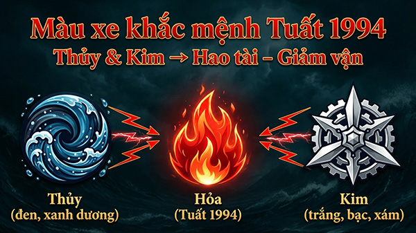 tuổi tuất 1994 nên tránh màu xe gì