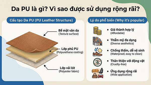 vì sao da PU được sử dụng rộng rãi