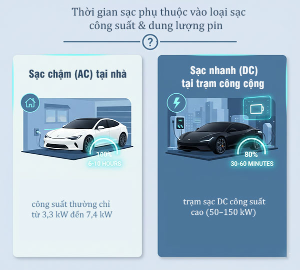 xe ô tô điện sạc bao lâu thì đầy