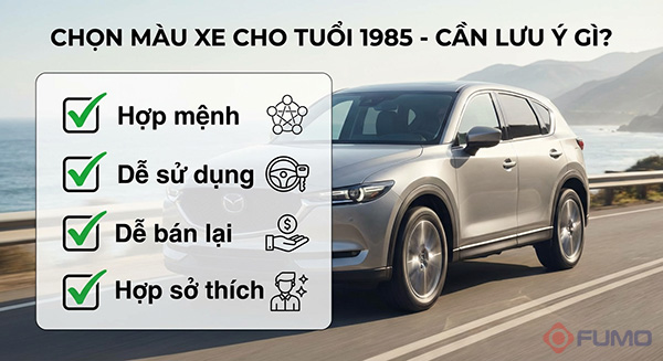 chọn màu xe cho tuổi 1985 cần lưu ý gì