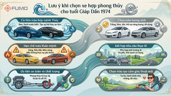 lưu ý khi chọn xe hợp phong thuỷ tuổi giáp dần 1974