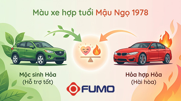 tuổi mậu ngọ 1978 hợp xe màu gì theo phong thuỷ