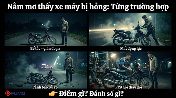 giải mã từng trường hợp mơ thấy xe máy của mình bị hỏng