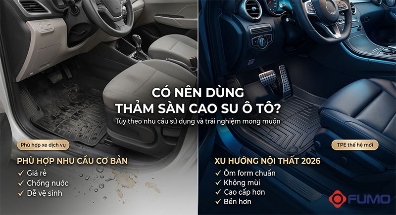 có nên dùng thảm sàn cao su ô tô