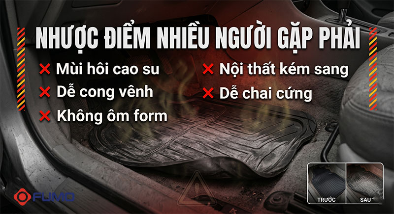 nhược điểm thảm sàn cao su ô tô