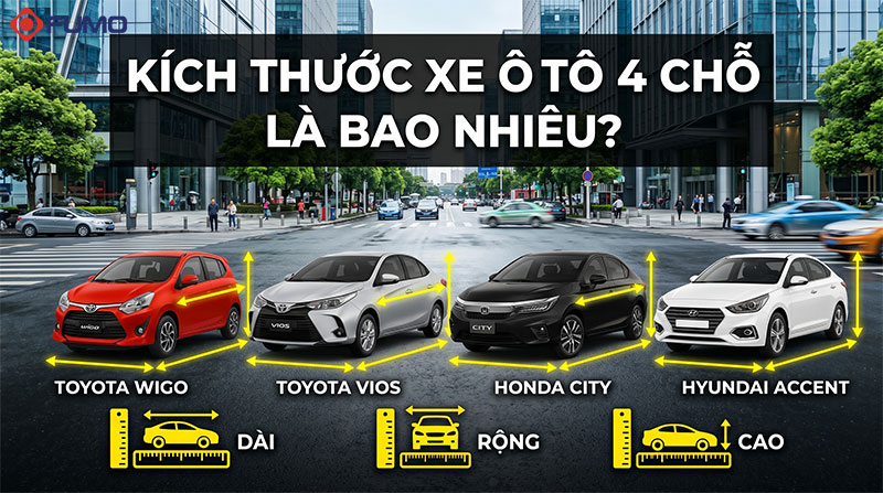 Kích thước xe ô tô 4 chỗ