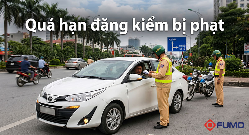 quá thời hạn đăng kiểm xe ô tô 4 chỗc bị phạt bao nhiêu