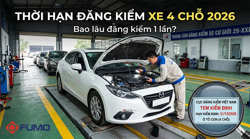Thời hạn đăng kiểm xe ô tô 4 chỗ