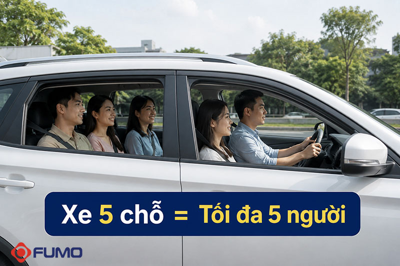 Xe ô tô 5 chỗ chở được mấy người theo quy định