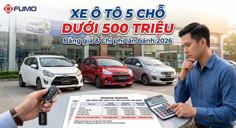 Xe ô tô 5 chỗ giá dưới 500 triệu
