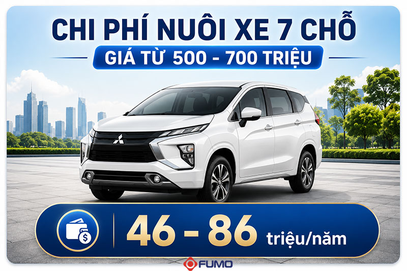 Chi phí nuôi xe ô tô 7 chỗ giá từ 500 đến 700 triệu mỗi năm