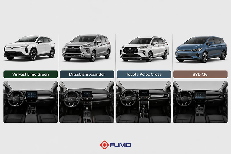 so sánh nội thất vinfast limo green với đối thủ