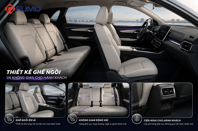 thiết kế ghế ngồi và không gian cho hành khách