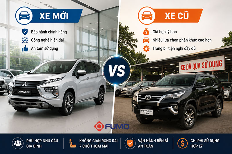 Xe ô tô 7 chỗ giá từ 500 triệu đến 700 triệu mua được xe mới hay cũ