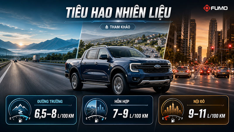 Mức tiêu hao nhiên liệu của Ford Ranger