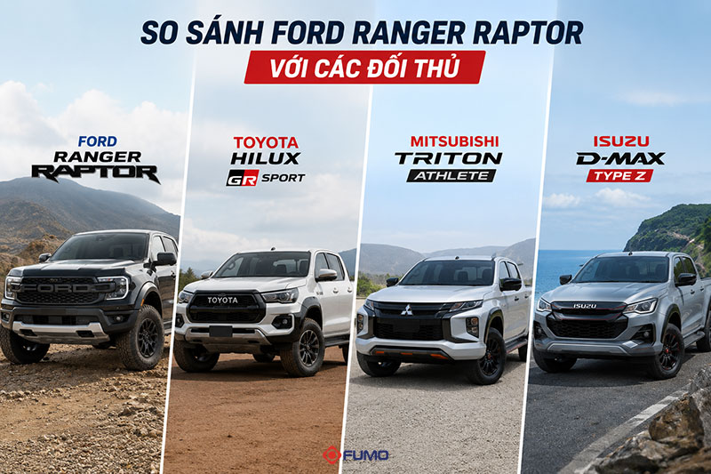 so sánh ford ranger raptor với các đối thủ