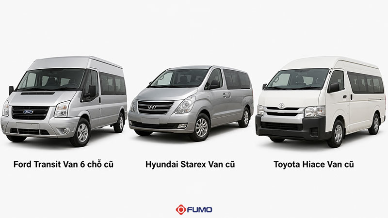 so sánh Ford Transit Van 6 chỗ cũ với các loại xe van khác